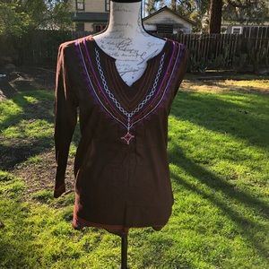 prAna L Brown Coverup Shirt